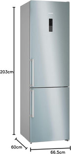 SIEMENS KG39EAICA iQ500 Kühl-Gefrier-Kombination, 201 x 60 cm, 249 L Kühlen + 94 L Gefrieren, LowFrost seltener abtauen, LED-Beleuchtung gleichmige Ausleuchtung, BigBox Platz für groes Gefriergut