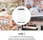 Klarstein Mobile Klimaanlage mit Abluftschlauch, 4-in-1 Klimagerät, Ventilator, Luftentfeuchter & Nachtmodus, Kleine & Portable Klimaanlage für Wohnung & Büro, Niedriger Verbrauch, 14000BTU