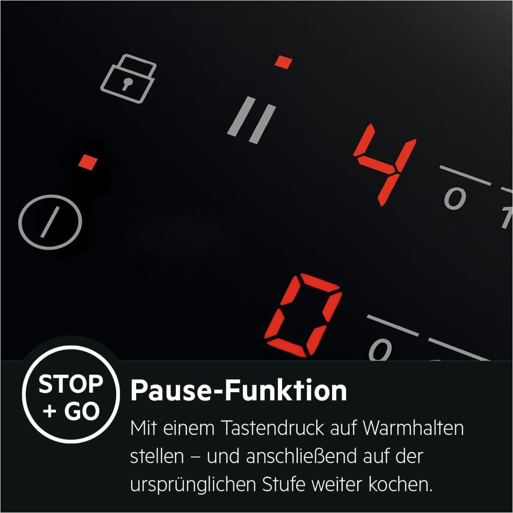AEG Induktionskochfeld autark 80cm mit Dunstabzug / Made in Germany / 4 Flex-Kochzonen mit Bridge (Kombination 2er Zonen) / Auto-Funktion des Dunstabzugs / Aktivkohlefilter / COLI84COXB