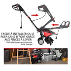 Motobineuse Motoculteur Électrique 1500W Profondeur Travail 22CM Largeur 43CM avec Poignée Pliable Roues Réglables 6 Lames