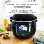 Cookeo Touch Wifi Multicuiseur intelligent, Cuve 6 L, Haute pression, Guide pas à pas, 250 recettes intégrées, Application CE902800, Noir