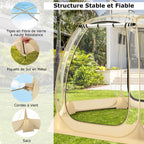 Tente Bulle à Ouverture Instantanée pour 6 à 10 Personnes Tente Dôme d'Extérieur 328 x 328 cm Résistante Aux Intempéries Transparent