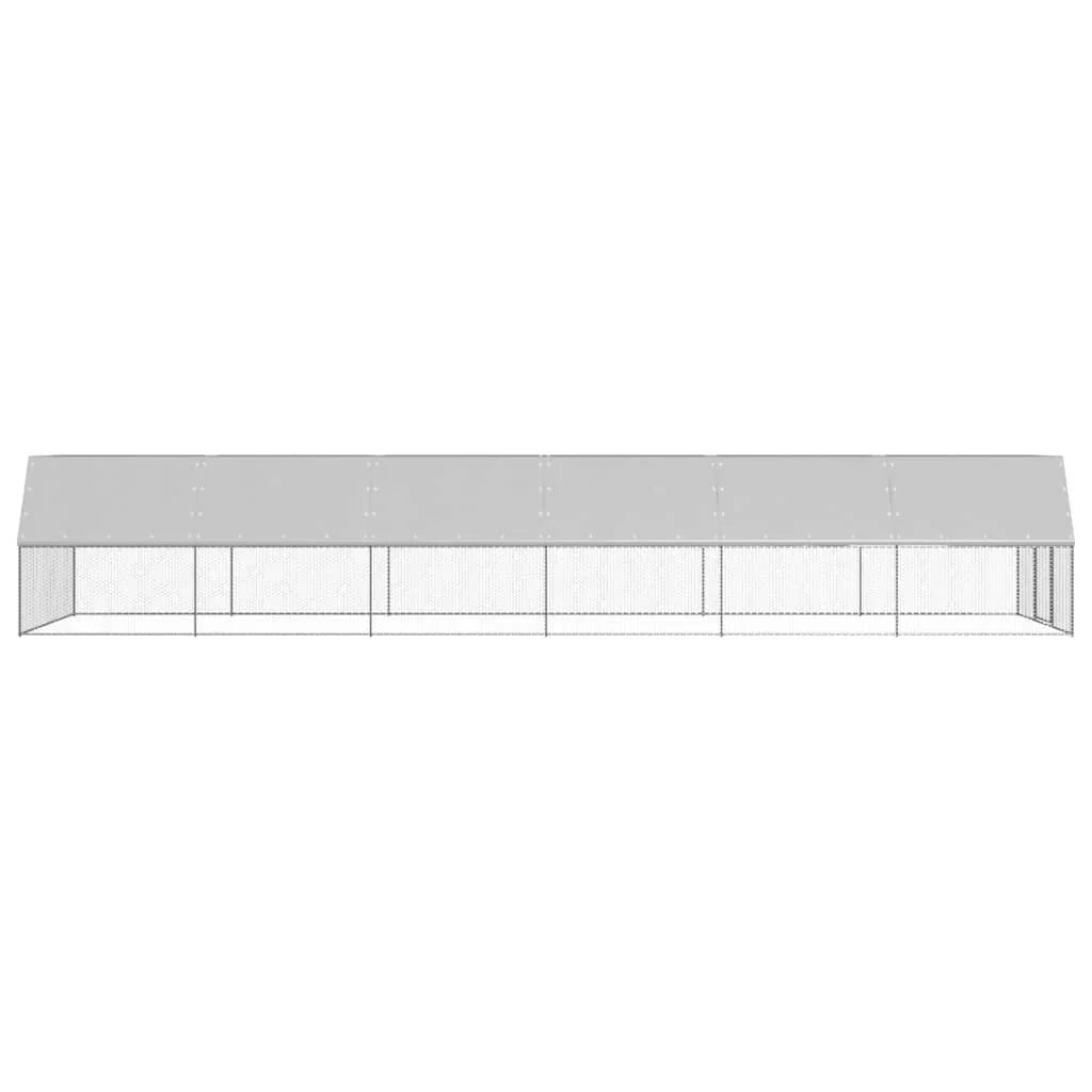 Poulailler d'extérieur 3 x 12 x 2 m acier galvanisé toit en PE 02_0001693 -