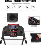 '- Tapis de Course Connecté Jog Runner - Tapis de Marche Électrique Inclinable et Pliable - Jusqu'à 18km/h - 18 Niveaux d'Inclinaison - 25 Programmes