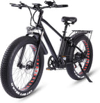 ride66 Vélo électrique VTT pour Homme Adulte, 26 Pouces 21Ah Batterie au Lithium Shimano 7 Vitesses, Vélo Homme Fat Bike Noir XL