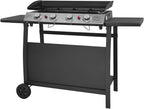 Plancha au gaz Valencia - 4 brûleurs 10kW + Chariot