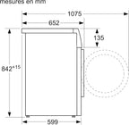 Bosch WTN85V07FF Sèche linge à condensation Série 4 - Silencieux - Pose Libre - 7kg - 112 L - Blanc
