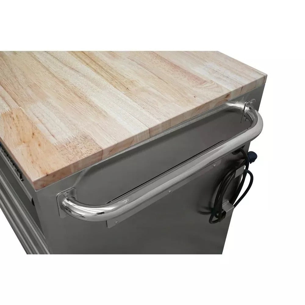 72 po. 18-Tiroir 24 po. D Mobile Workbench avec acier inoxydable en bois massif
