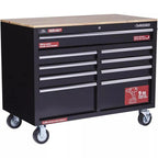 Coffre à outils mobile 9 tiroirs - Noir brillant - Dimensions : 117 cm (L) x 61 cm (P)