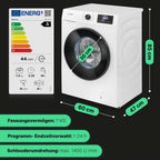 Bomann Machine à laver | 7kg | max 1400 tours | Garantie moteur 10 ans | Moteur inverter efficace, silencieux et durable | 15 programmes | Présélection du temps de fin | Affichage LED | Machine à