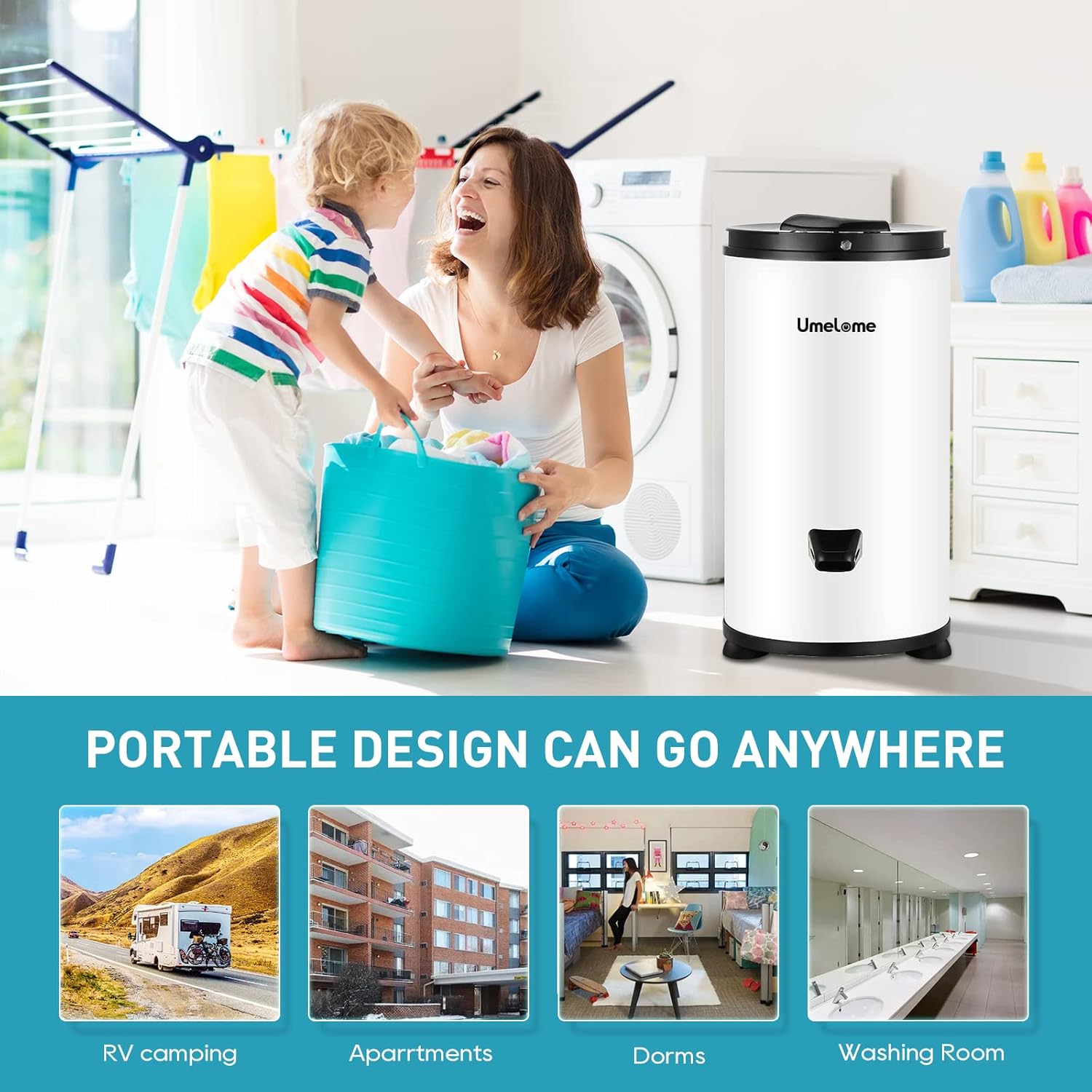Essoreuse grande capacité 6 kg Séchoir rotatif 2800 tr/min Spin Dryer énergétique et économie d'énergie Blanc