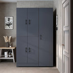 ROOMART Dora - Armoire de machine à laver - Pour sèche-linge et machine à laver - En 4 couleurs - Avec portes et panneau coulissant - Blanc - Chêne blanc - Chêne anthracite - Chêne blanc (chêne blanc)
