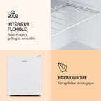 Klarstein Mini Congelateur Armoire, Petit Congélateur pour la Chambre et la Maison, Mini congélateur 33L, Congelateur Petite Taille avec Etagère, Econome en Energie, Appareil à glaçons et Grattoir