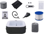 Arebos Spa Gonflable | pour l'intérieur et l'extérieur | 4 Personnes | 154x154cm | 100 Jets de Massage | Spa Bien-être Chauffage | Massage Gonflable Carré | 600 litres