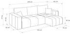 Canapé d'angle Convertible 145x248 à Gauche ou à Droite - Canapé 3 Places Convertible Beige avec Espace de Rangement